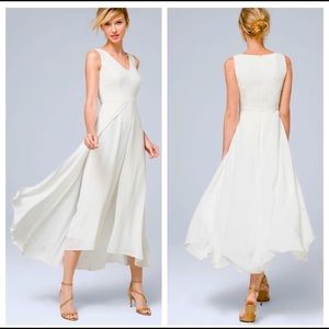 White House black market white overlay jumpsuit